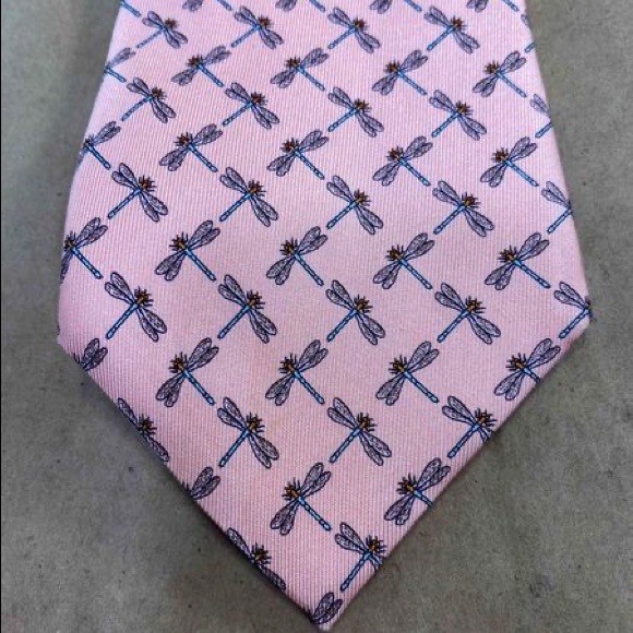 Authentic Gucci Pink Silk Dragonfly Tie 58" - Picture 4 of 9